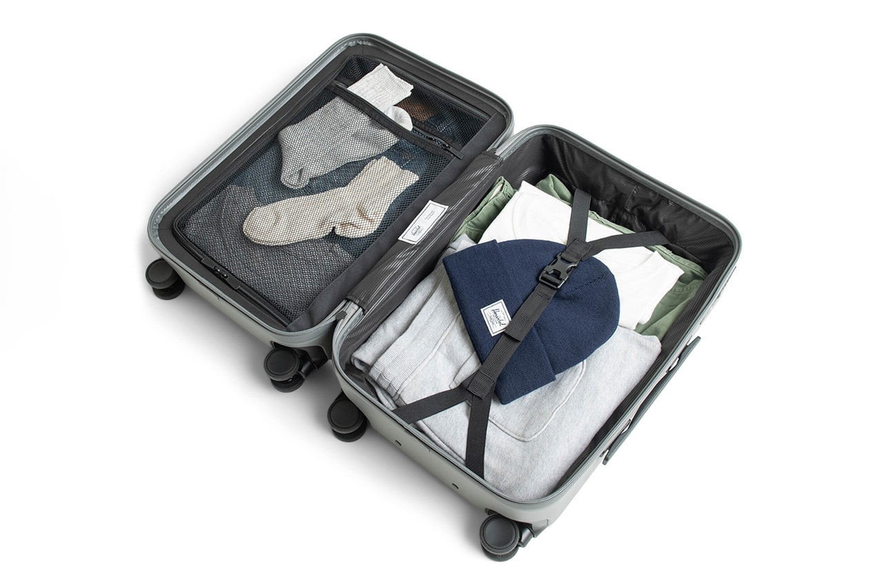 Herschel Releases Heritage Inspired Luggage Capsule carry on trunk suitcase black pink yellow blue gray