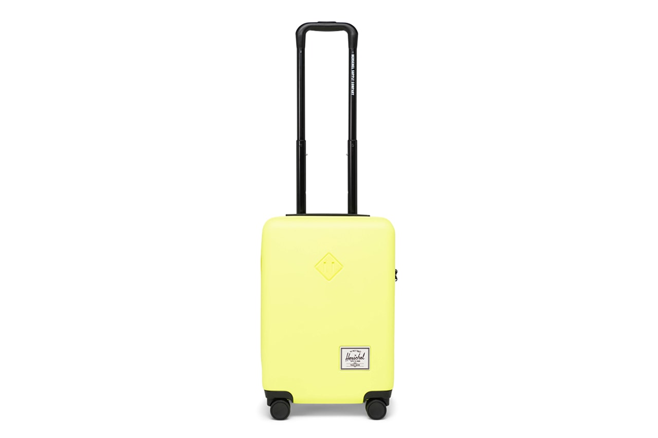 Herschel Releases Heritage Inspired Luggage Capsule carry on trunk suitcase black pink yellow blue gray