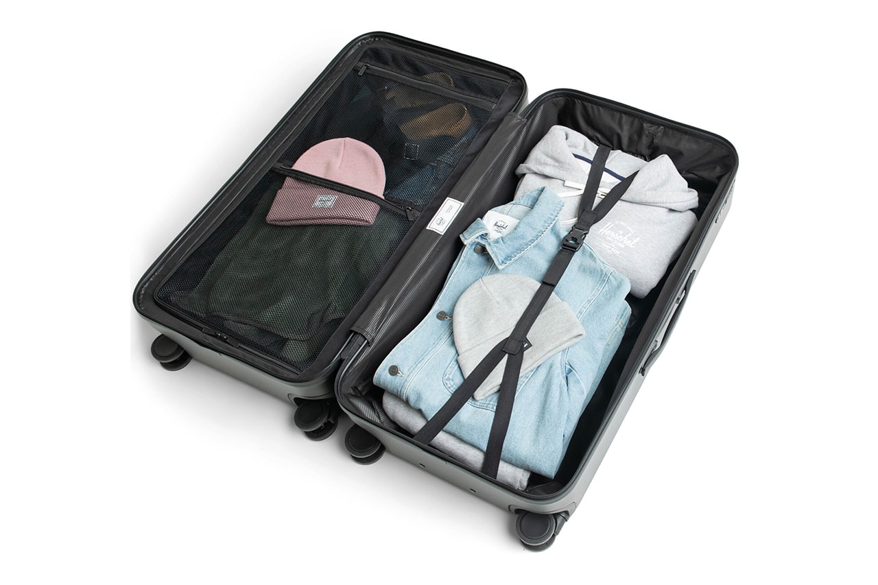 Herschel Releases Heritage Inspired Luggage Capsule carry on trunk suitcase black pink yellow blue gray