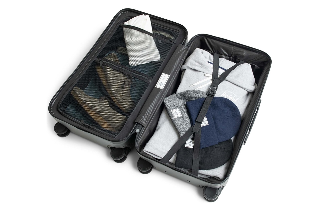 Herschel Releases Heritage Inspired Luggage Capsule carry on trunk suitcase black pink yellow blue gray