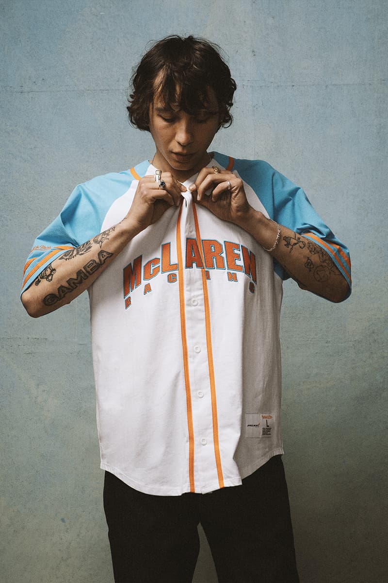McLaren Announces Mitchell & Ness Collaboration Merch lando norris Oscar Piastri daniel ricciardo formula one formula 1 f1 grand prix miami monaco las vegas