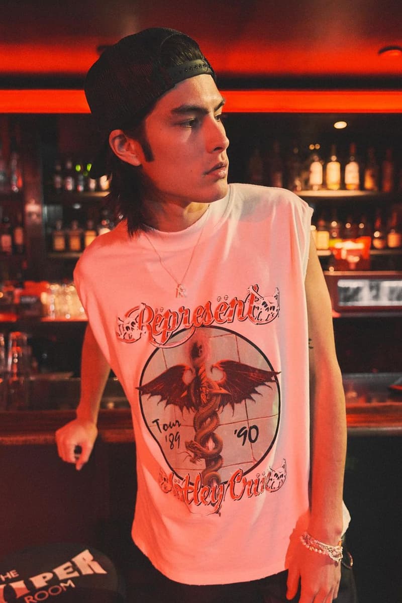 Represent Drops Mötley Crüe Capsule Collection lookbook rock band british luxury streetwear george michael heaton american heavy metal band megadeth rock and roll