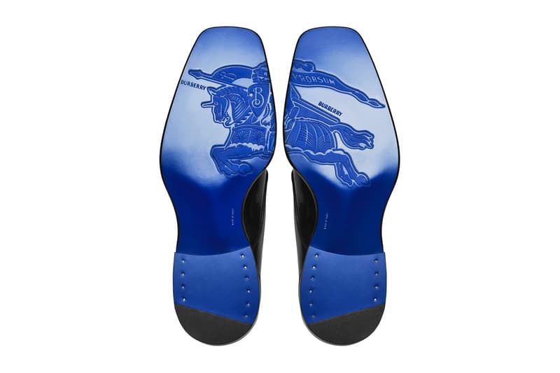 Daniel Lee Burberry Fall Winter 2023 FW23 Blue Sole Formal Shoes Equestrian Knight Logo