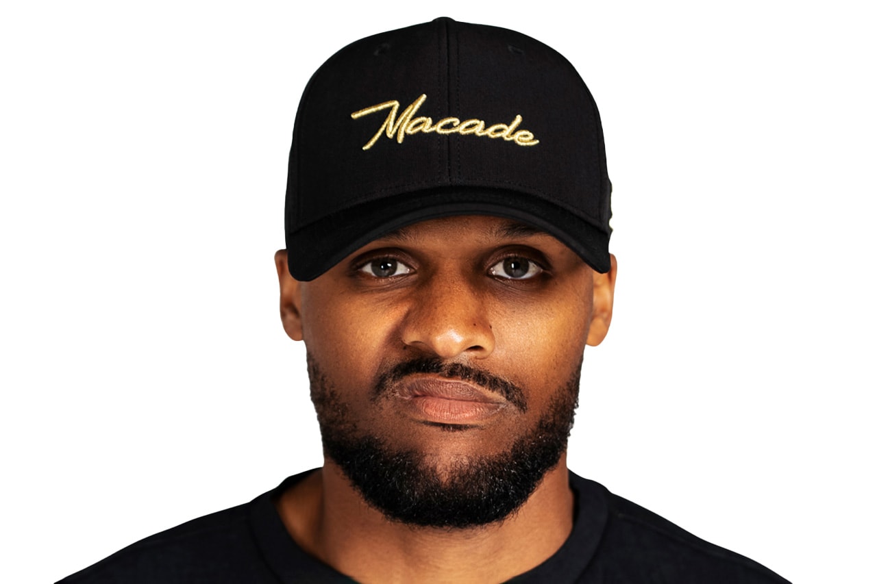 Macade Tap Brice Butler For Limited Edition Capsule hoodie bucket hat cargo pants knit shirt polo black white red gold