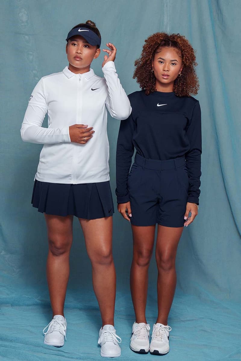 malbon golf nike women collection streetwear apparel polo skirt shorts long sleeve black white navy