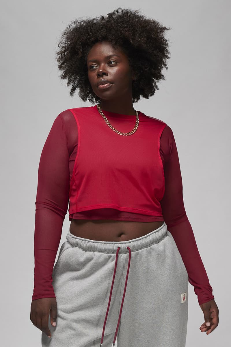 teyana taylor jordan brand collection release date info store list buying guide photos price varsity jacket jumpsuit sweatpants mesh tee beanie tank top