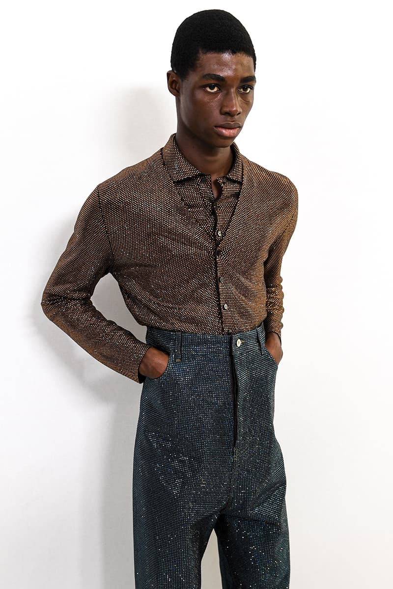 Loewe SS24 Dazzles With Glitter jonathan anderson jw anderson glitter boys glamour glam runway catwalk paris fashion week spring/summer 2024 pfw