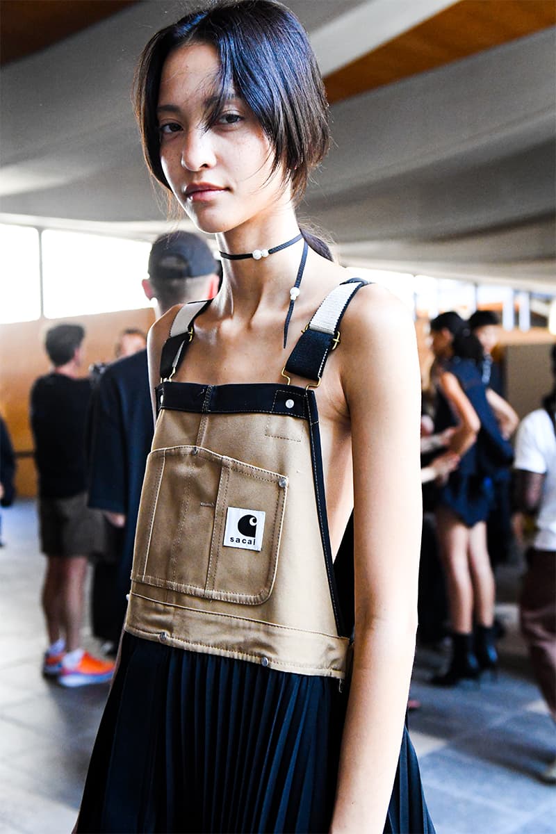 Carhartt WIP Collaborations Adorn sacai SS24 chitose abe carharrt streetstyle collaboration teyana taylor pleats mismatch technical hybridization japanese brand paris fashion week spring summer 2024