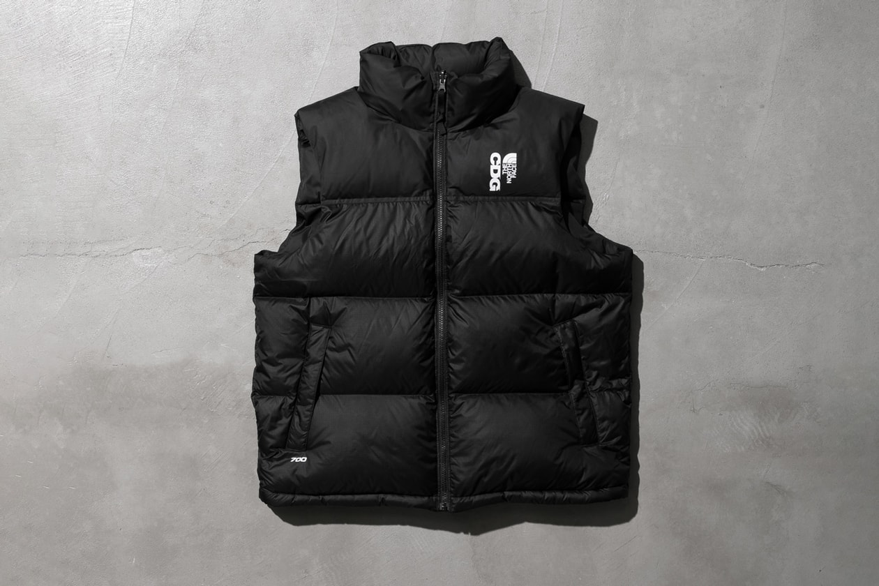 CDG x The North Face Deliver Functional and Freeing Outerwear Collab comme des garcons tnf hoodie jacket vest winter hat accessories play exploration great outdoors wear your freedom Nuptse Vest, Denali Fleece Jacket, and Hydrenaline Jacket and Pant