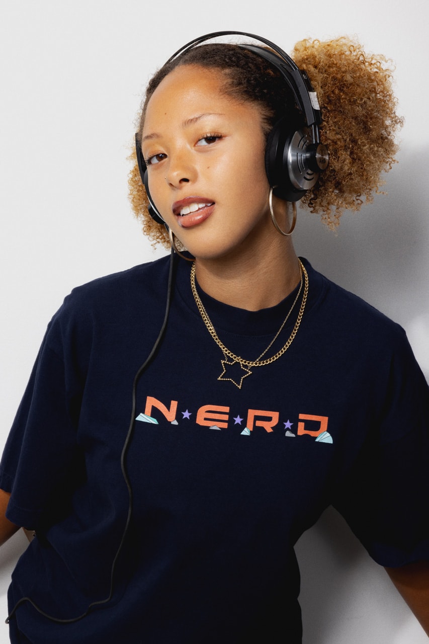 N.E.R.D. and Louis De Guzman Join Forces for N.E.R.D. EXPLORERS CLUB Capsule collection collaboration band music pharrell drop september website space rug headwear socks jacket embroidery tshirt tee shirt top