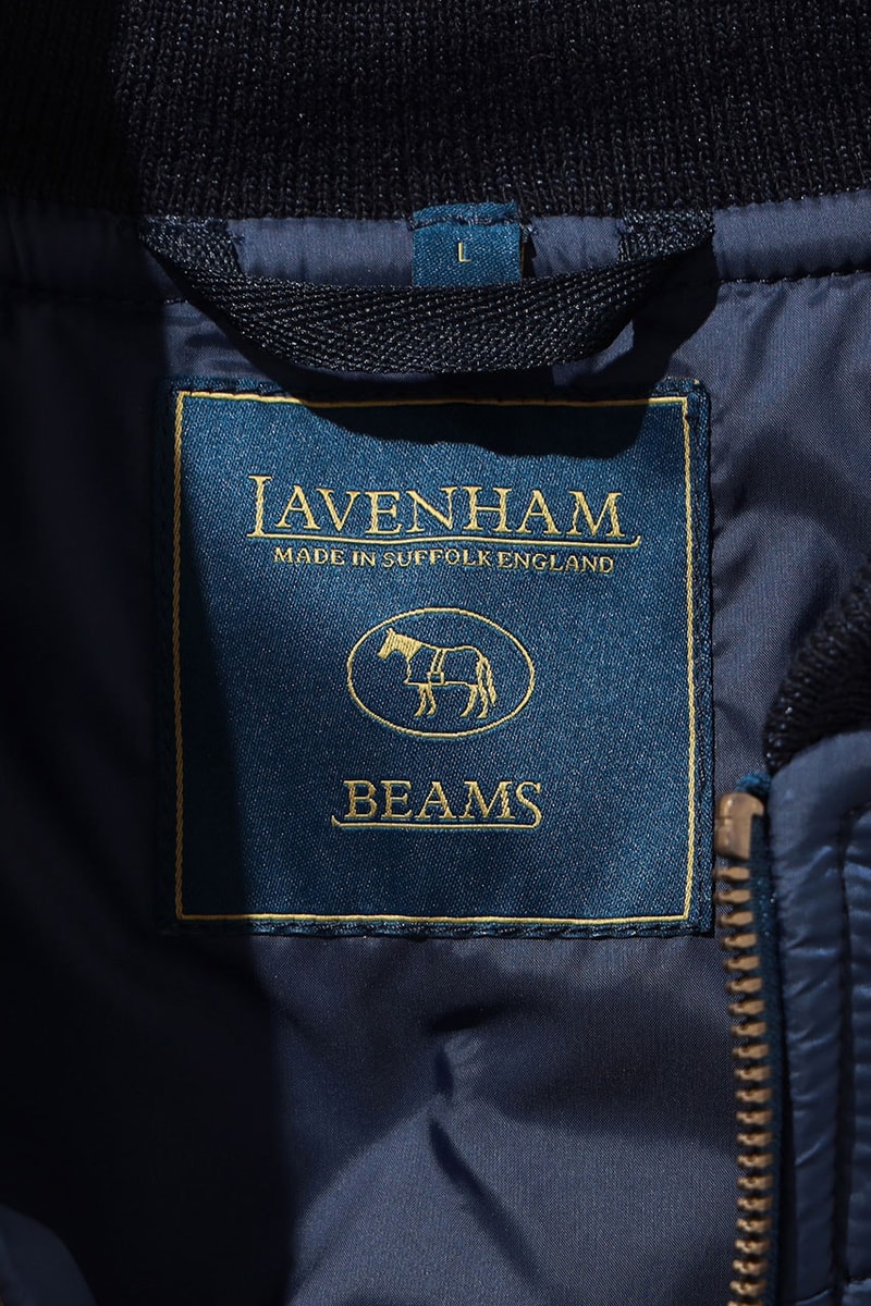 BEAMS and Lavenham Reunite on Patchwork Bomber Jacket UK japan streetwear great britain quilt streetwear lavenstar queen