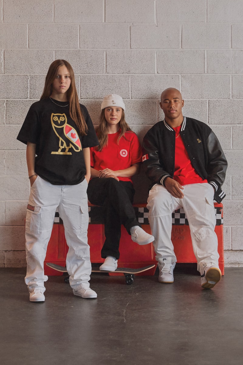 Canada Skateboard x OVO Apparel Collection olympics olympic skateboarding skate hats jersey tops bottoms pants