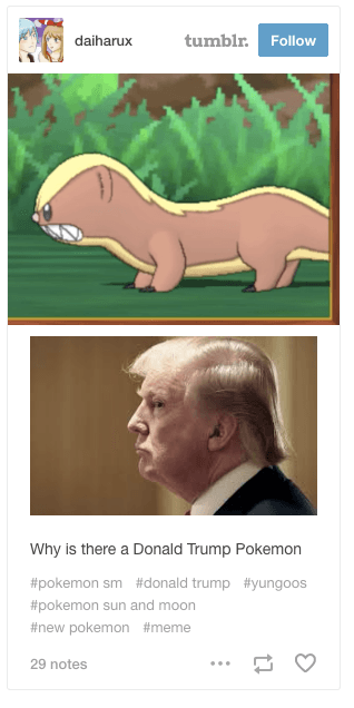 Pokémon, Donald Trump, Yungoos, Games, USA