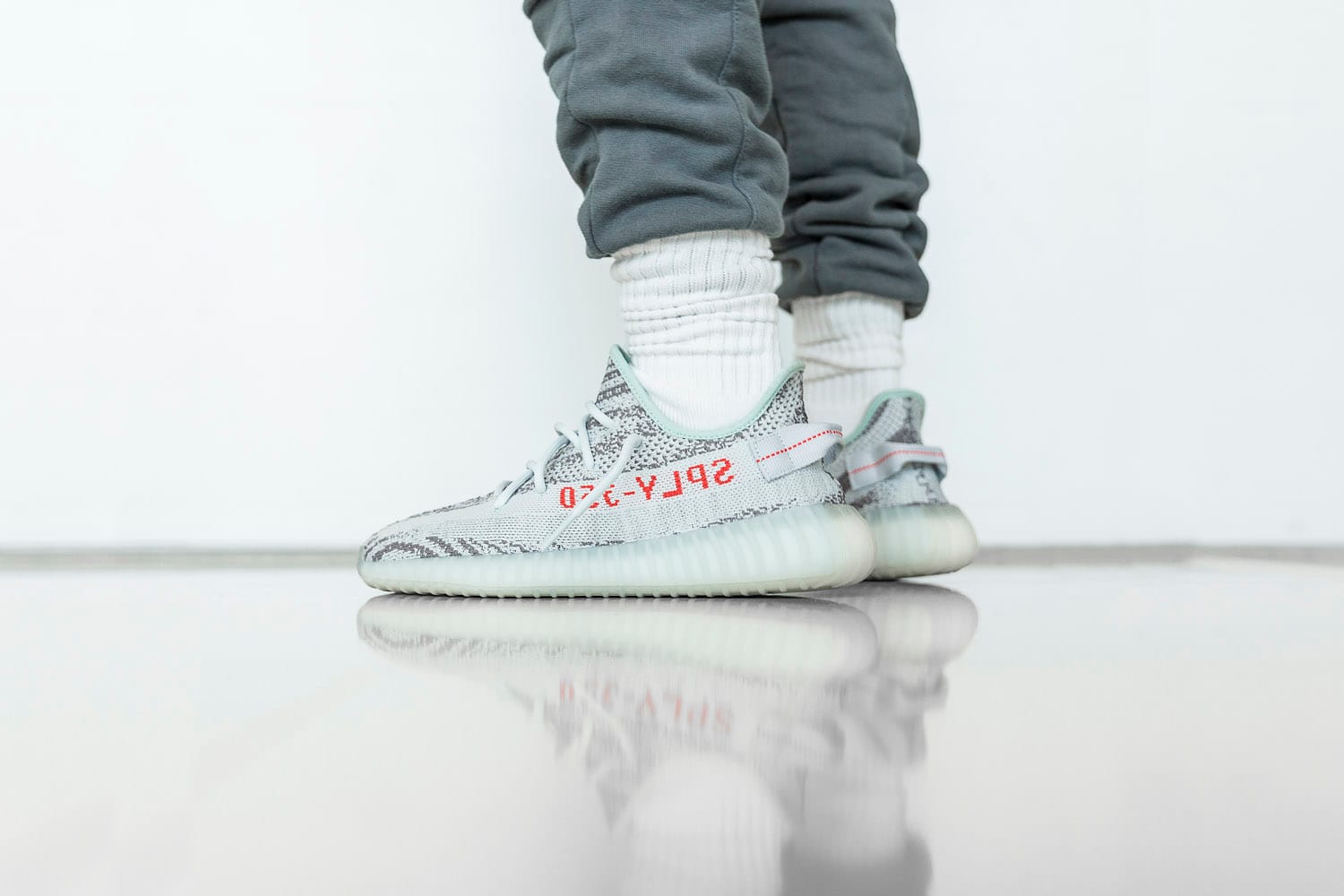 blue tint yeezy outfit