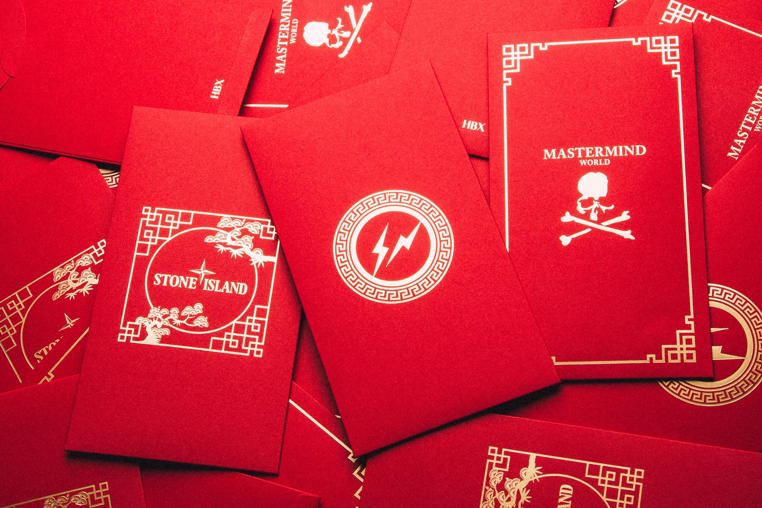 Exclusive Red Envelope Designs featuring Mastermind WORLD, Stone Island and Fragment Design
