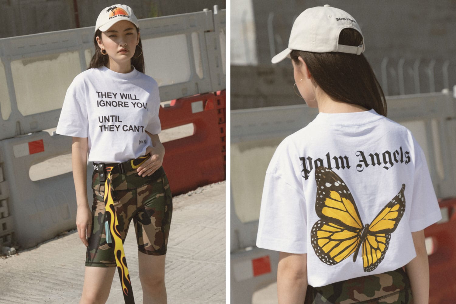 palm angels t shirt butterfly white