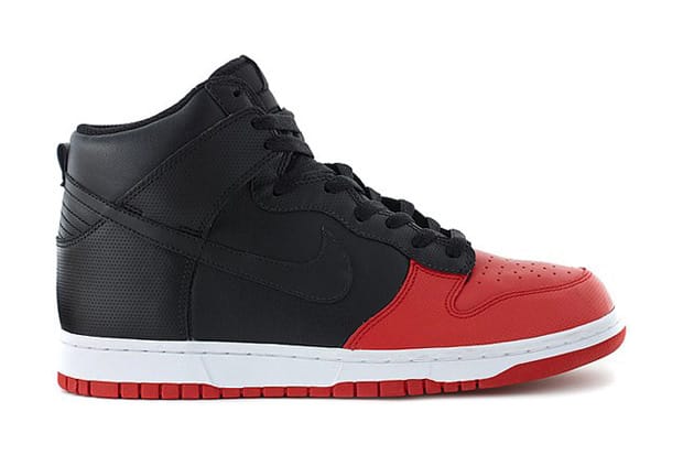 red and black dunks high