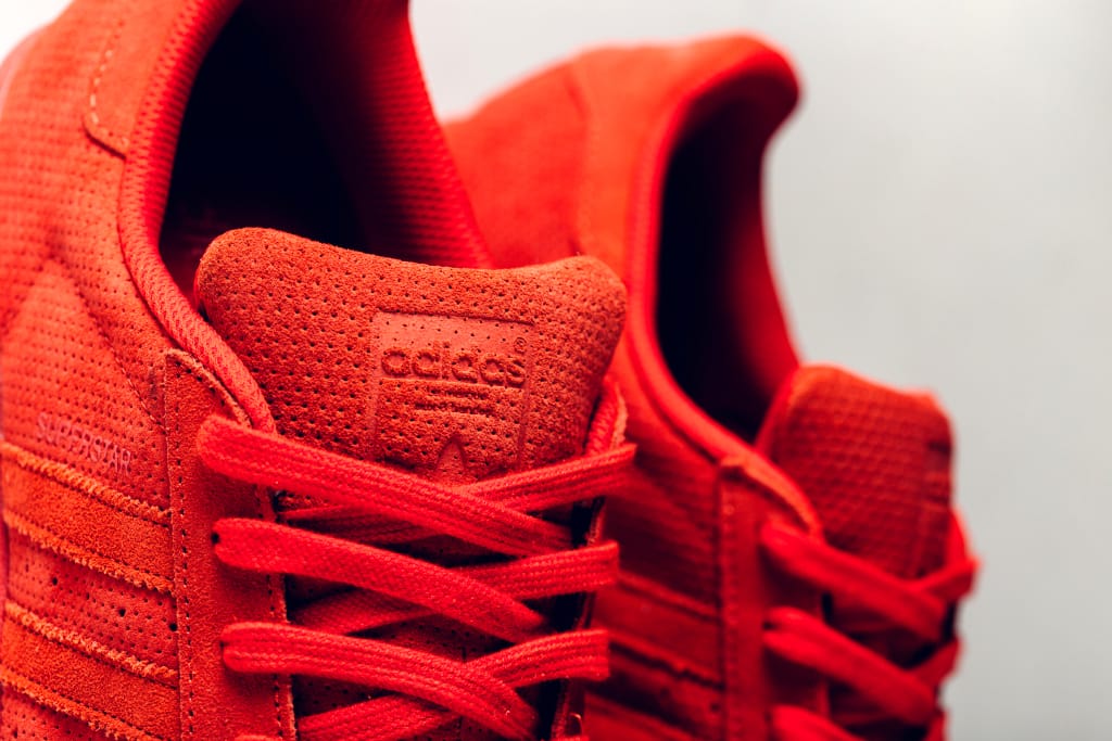 adidas superstar all red suede