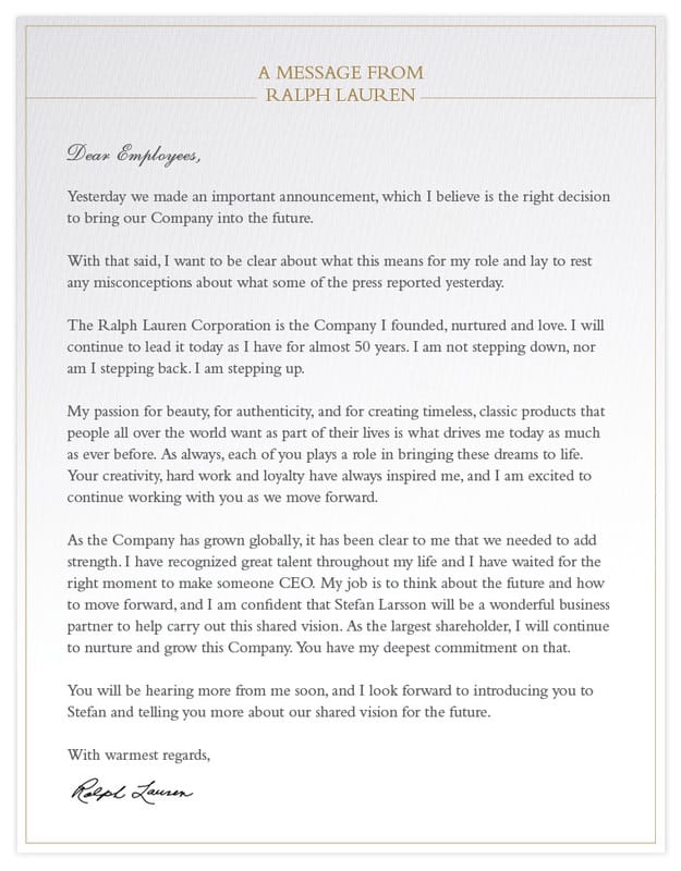 ralph lauren corporation mission statement