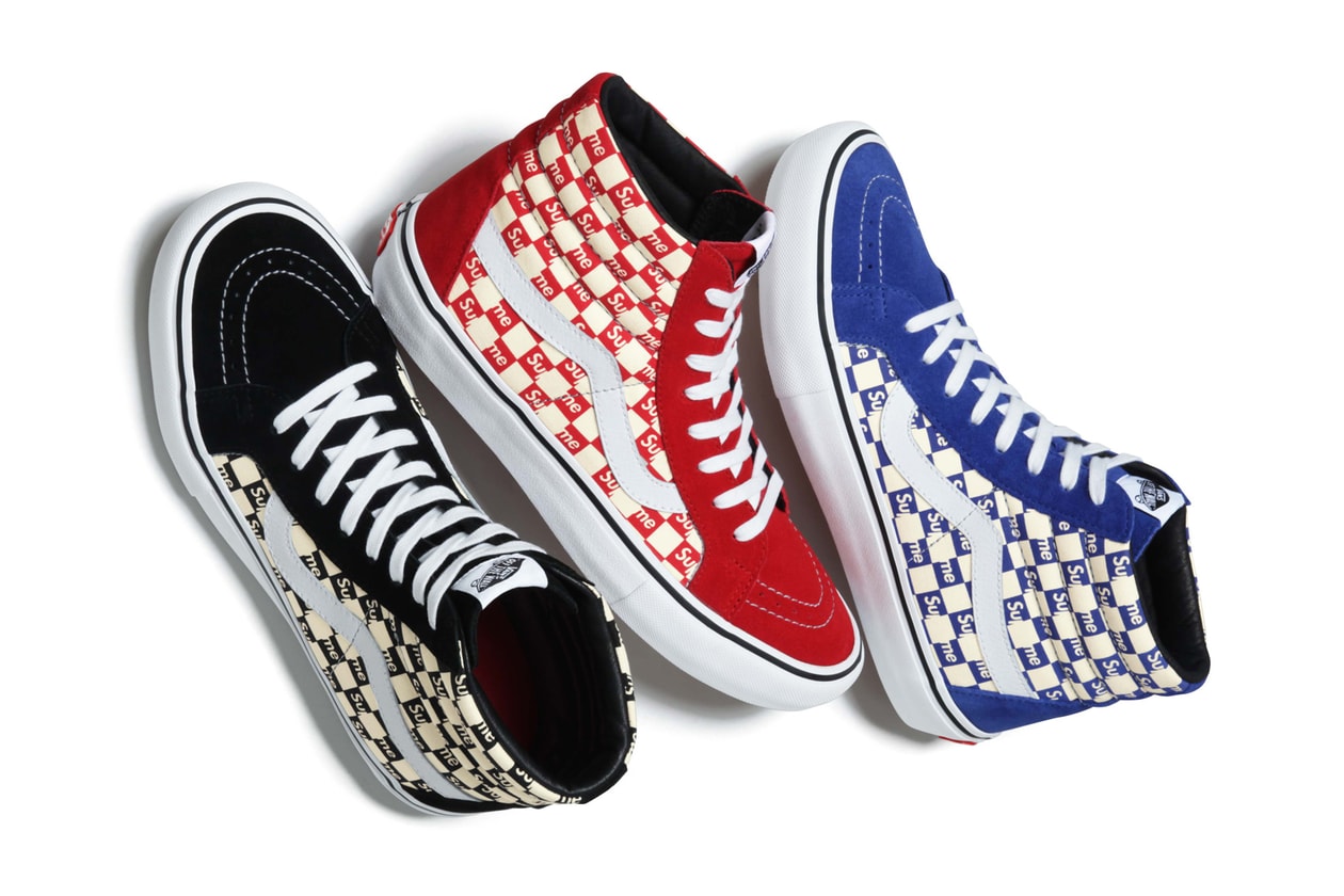 Supreme Vans 2016 Sk8-Hi Pro Authentic blue black red suede canvas Fall winter Collection