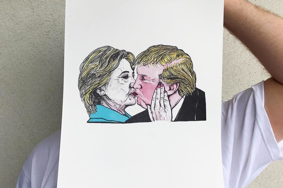 Lushsux Bring Cash Exhibit Art Donald Trump Hillary Clinton