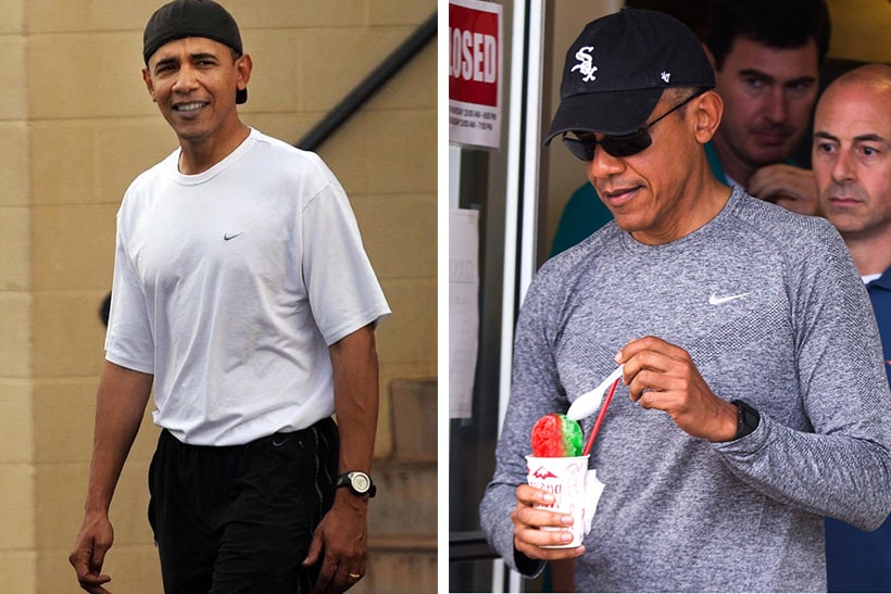 President Barack Obama's Most Stylish Moments POTUS Barry Michelle Obama FLOTUS Suits Normcore Dad Jeans Tan Suits Sunglasses athleisure