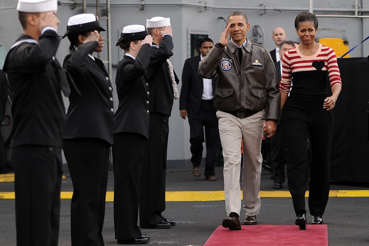 President Barack Obama's Most Stylish Moments POTUS Barry Michelle Obama FLOTUS Suits Normcore Dad Jeans Tan Suits Sunglasses athleisure