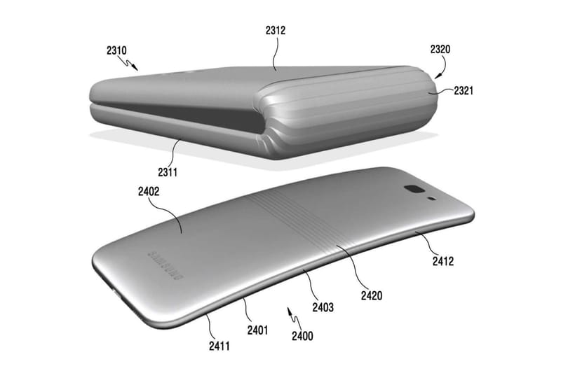 Патент Samsung на складной смартфон, 2016 г.