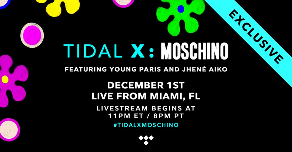Tidal Moschino Miami art basel 2016 Jeremy Scott event