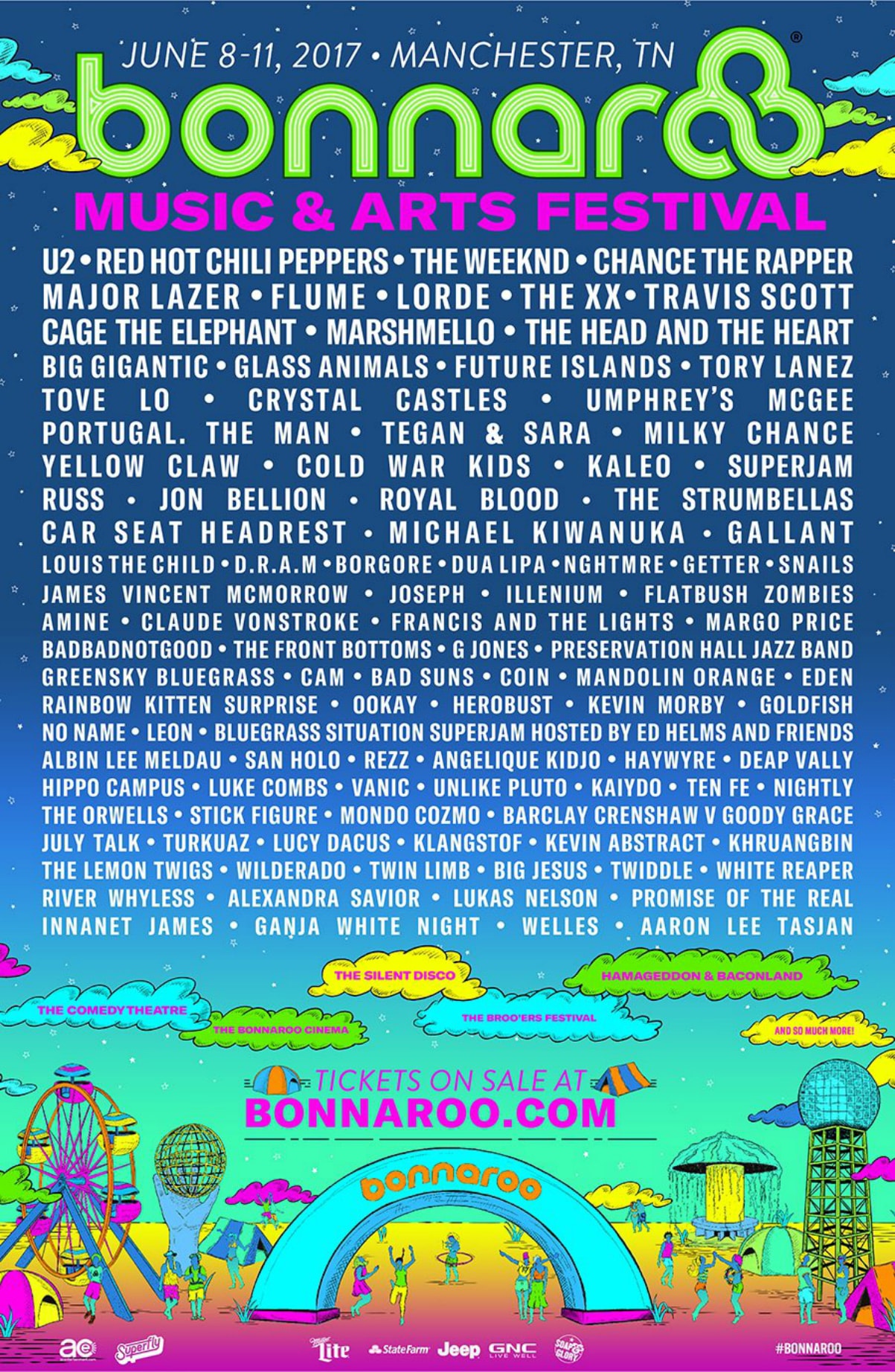 Bonnaroo 2017 Line Up Flyer