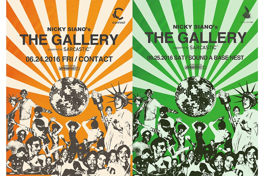 伝説のDJ Nicky Siano 来日ツアーを記念した The Gallery x SARCASTIC S/S Tシャツ