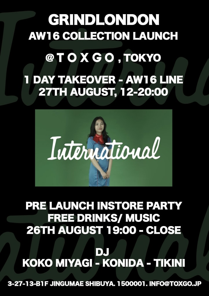 東京でPop-Upも開催する Grind London 2016 Autumn / Winter “International”コレクション