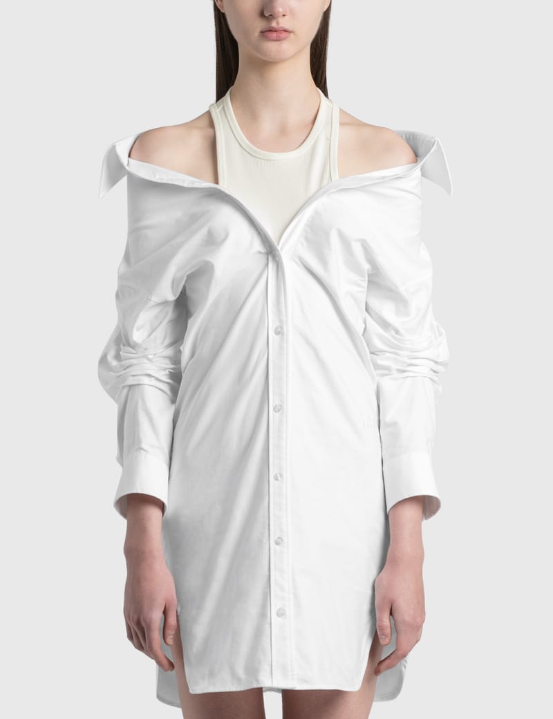 alexander wang white shirt dress