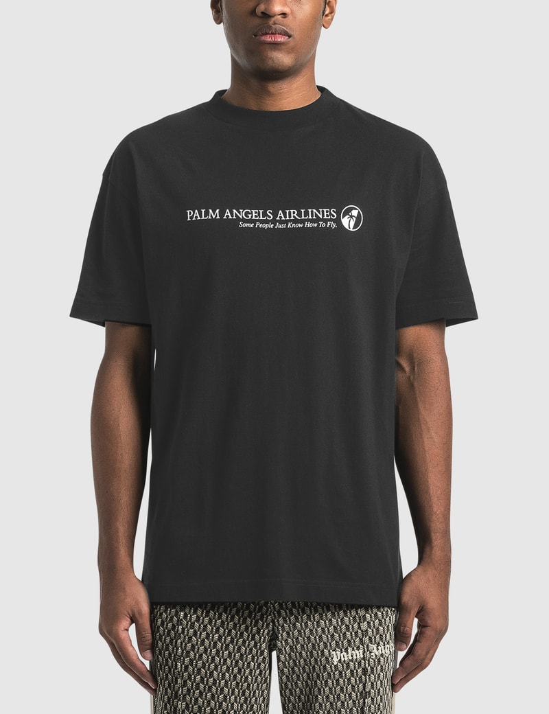 Image of Palm Angels Logo Palm Airlines T-Shirt