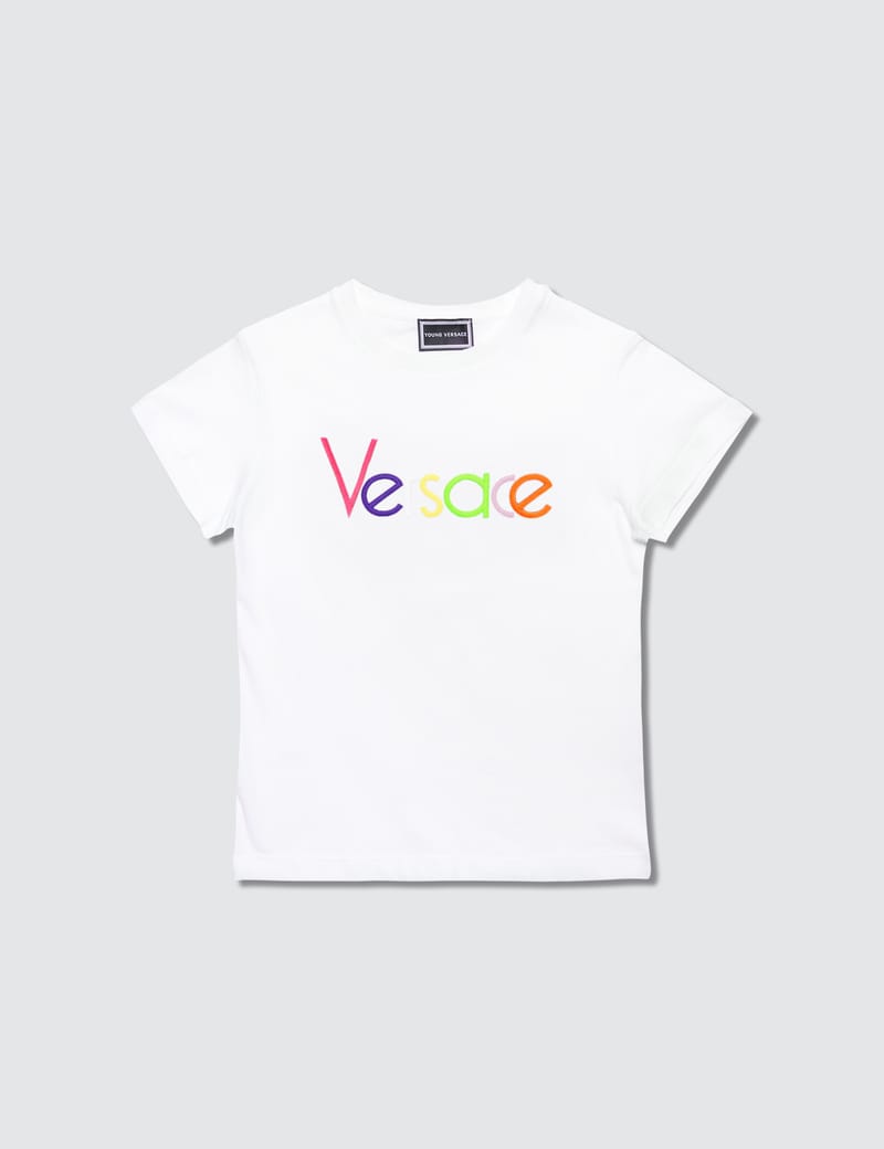 versace multicolor logo t shirt