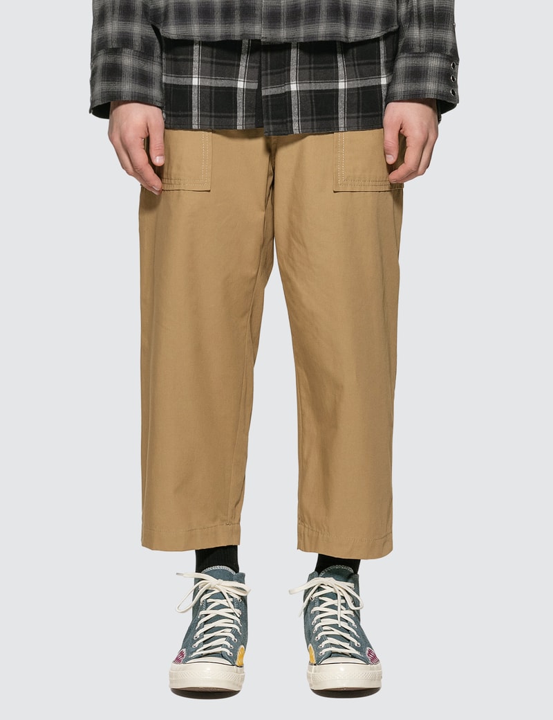 Image of Sacai Fabric Combo Cropped Pants