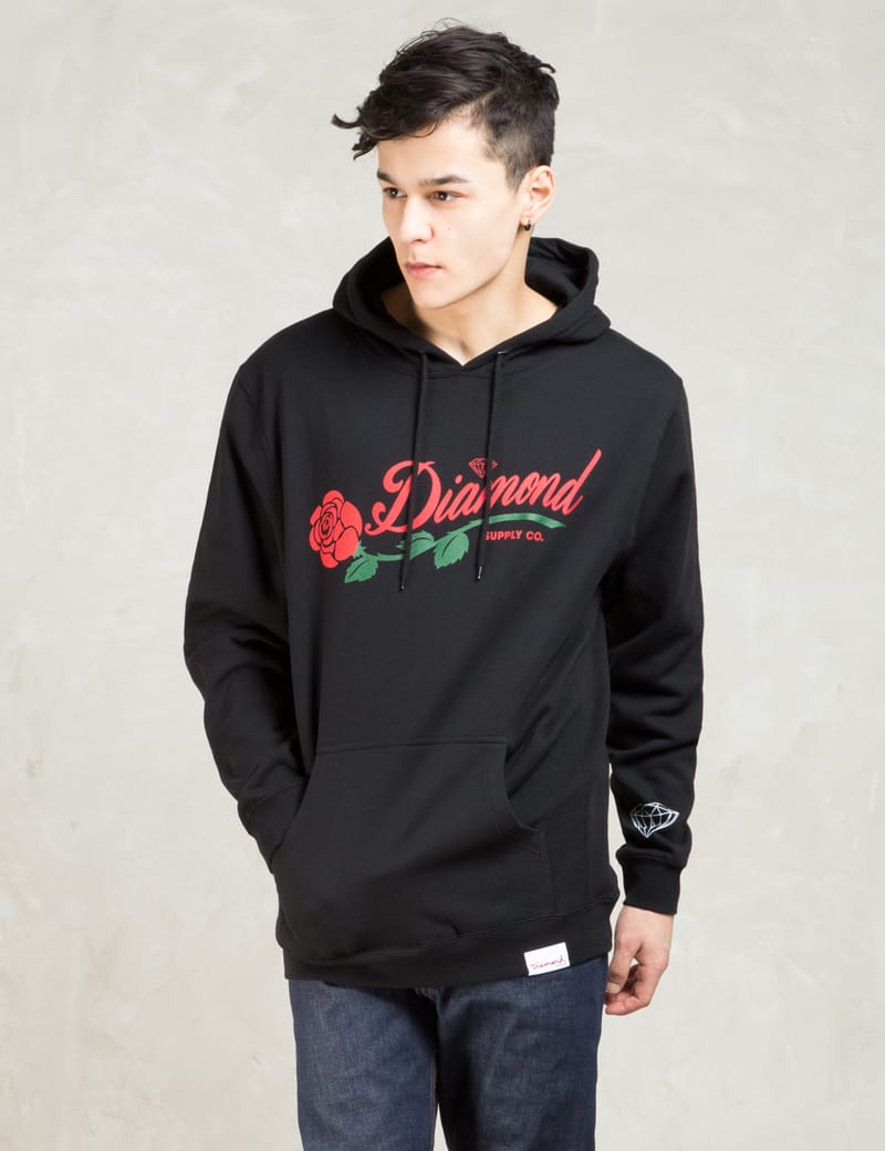 diamond supply co rose hoodie