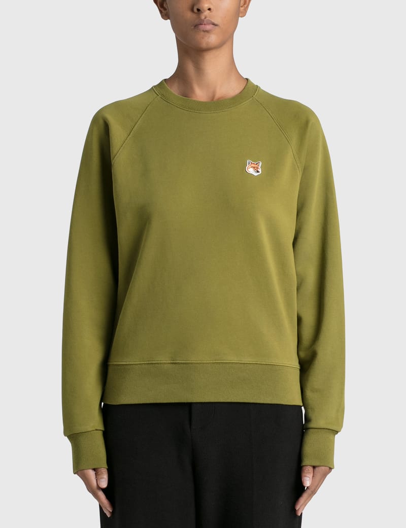 maison kitsune fox head patch sweatshirt