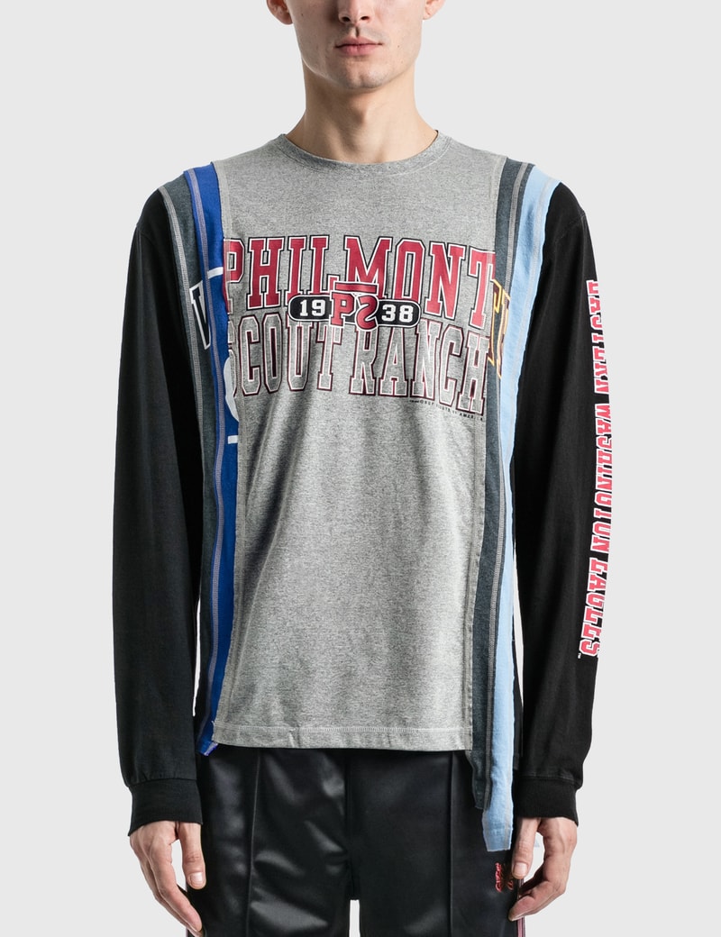 Image of Needles  Cuts College Long Sleeve T-Shirt