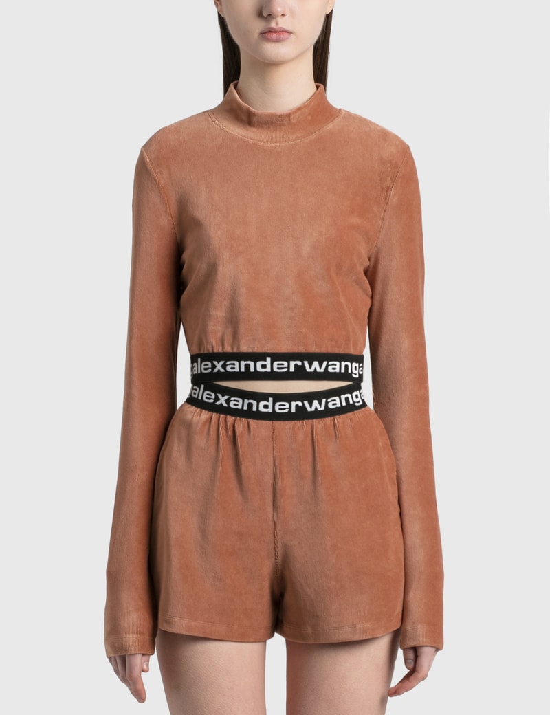 Image of Alexander Wang.T Corduroy Mock Neck Top