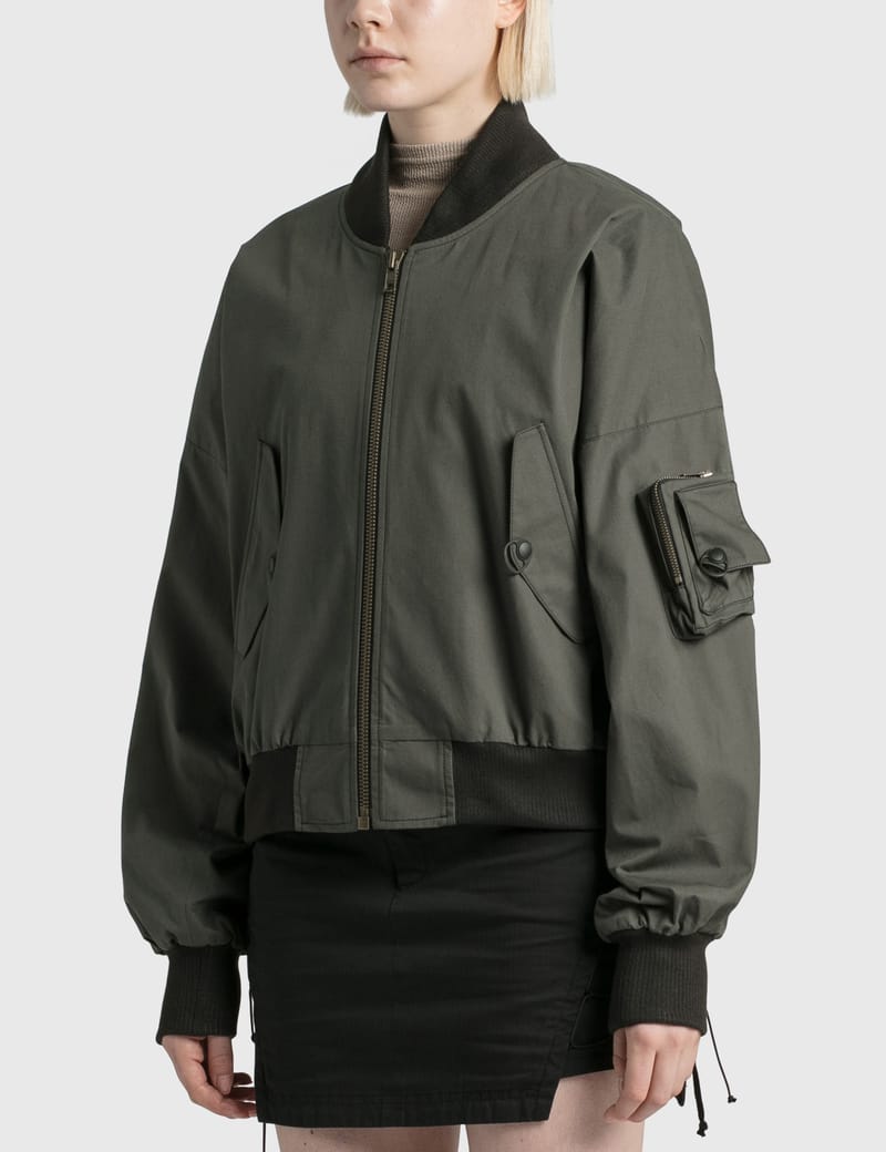 grey cotton bomber jacket