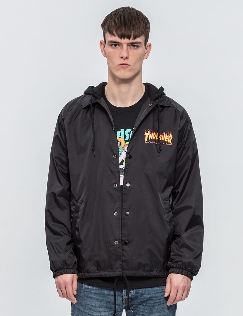 thrasher coach jacket black