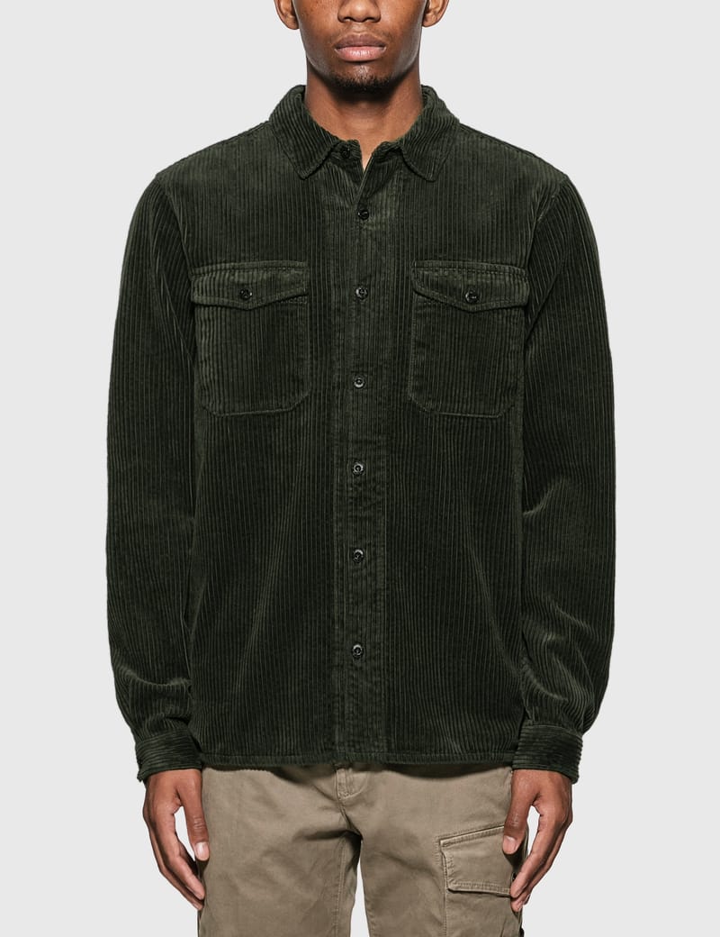 stone island corduroy shirt olive