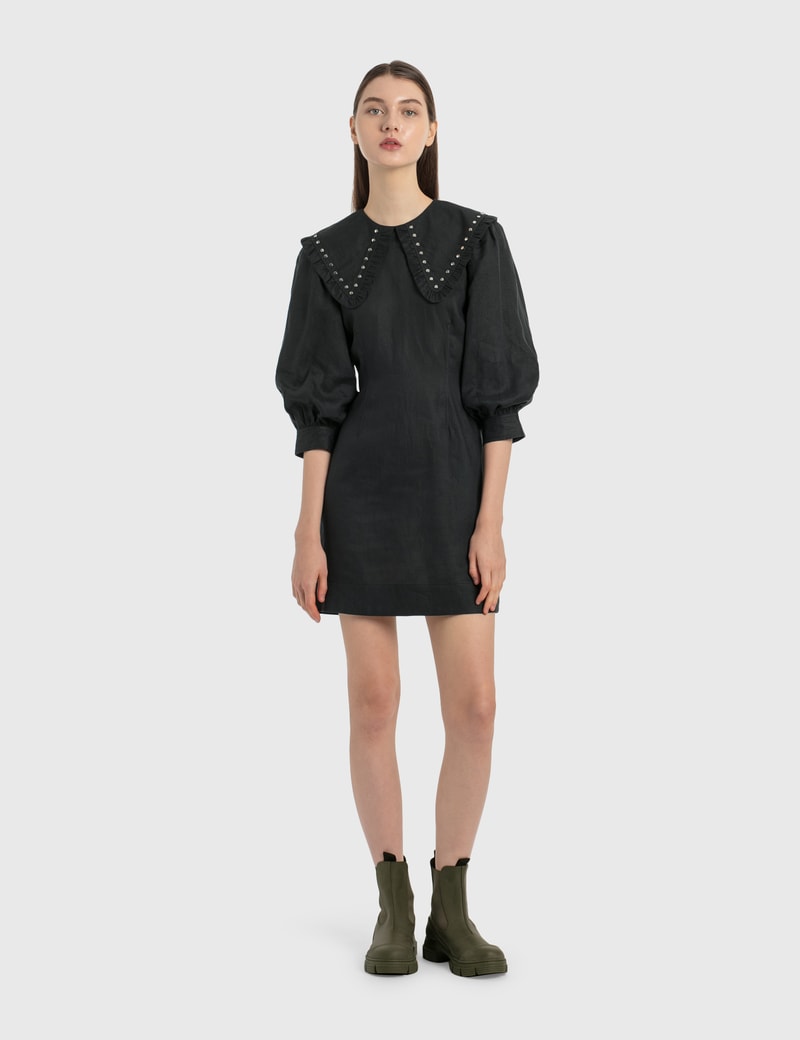 Image of Ganni Light Linen Mini Dress