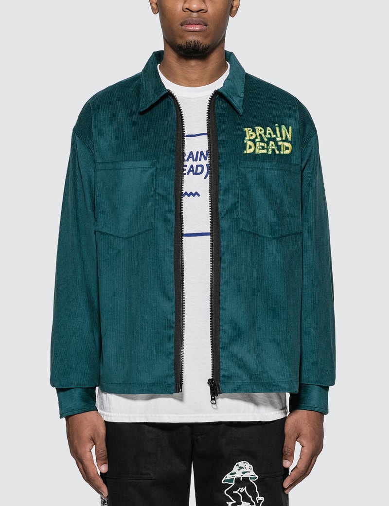 Image of Brain Dead Mushroom Embroidered Corduroy Shirt Jacket