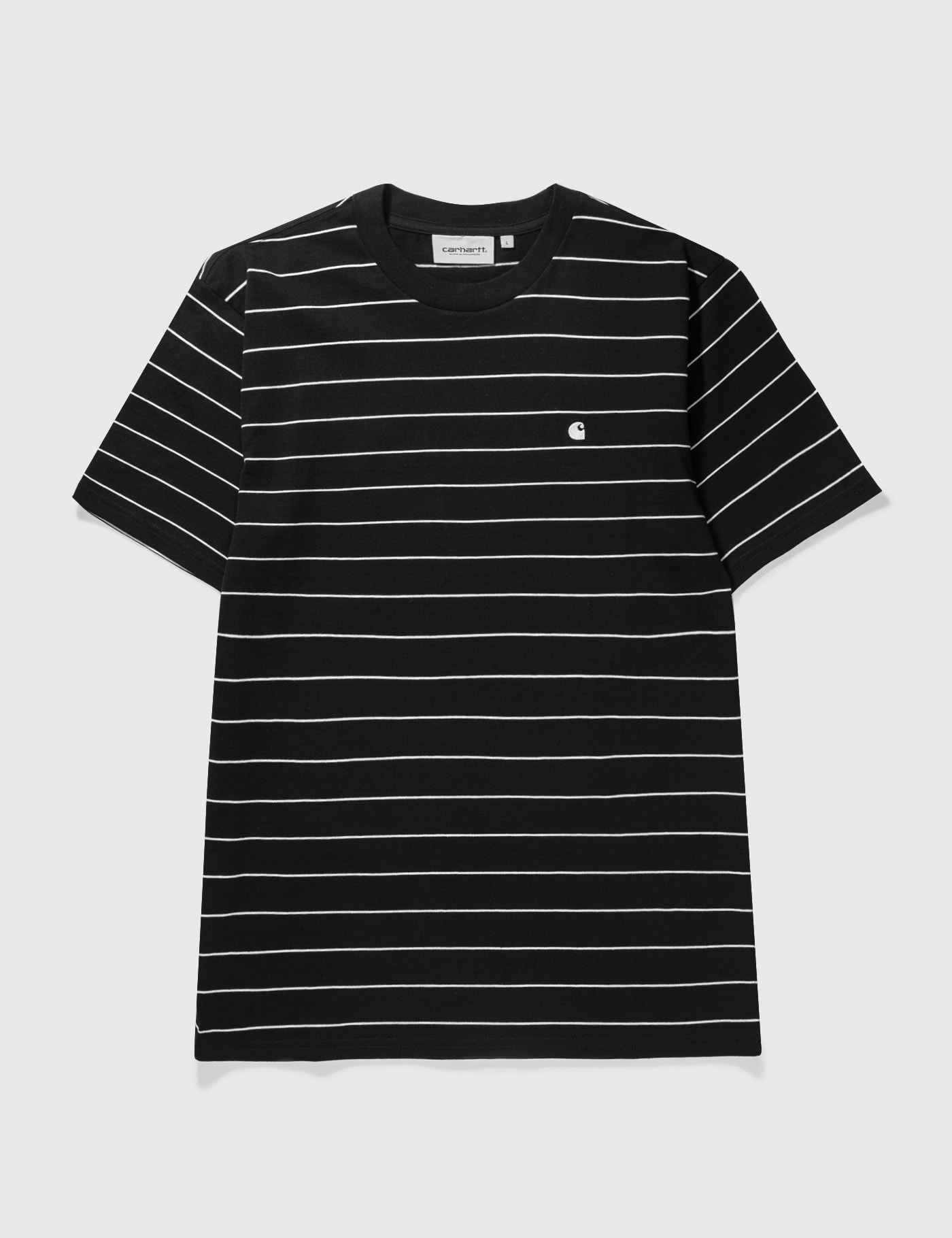 Carhartt S/s Denton T-shirt In Denton Stipe/black/wax