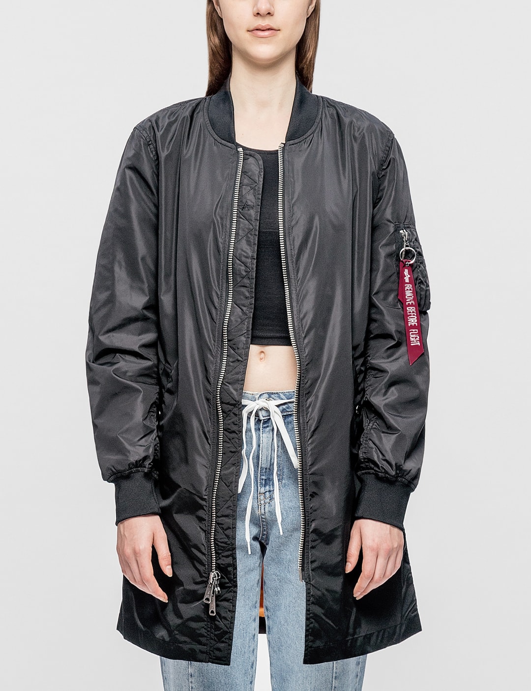 Alpha Industries W Ma 1 Long Jacket Hbx Globally Curated Fashion And Lifestyle By Hypebeast