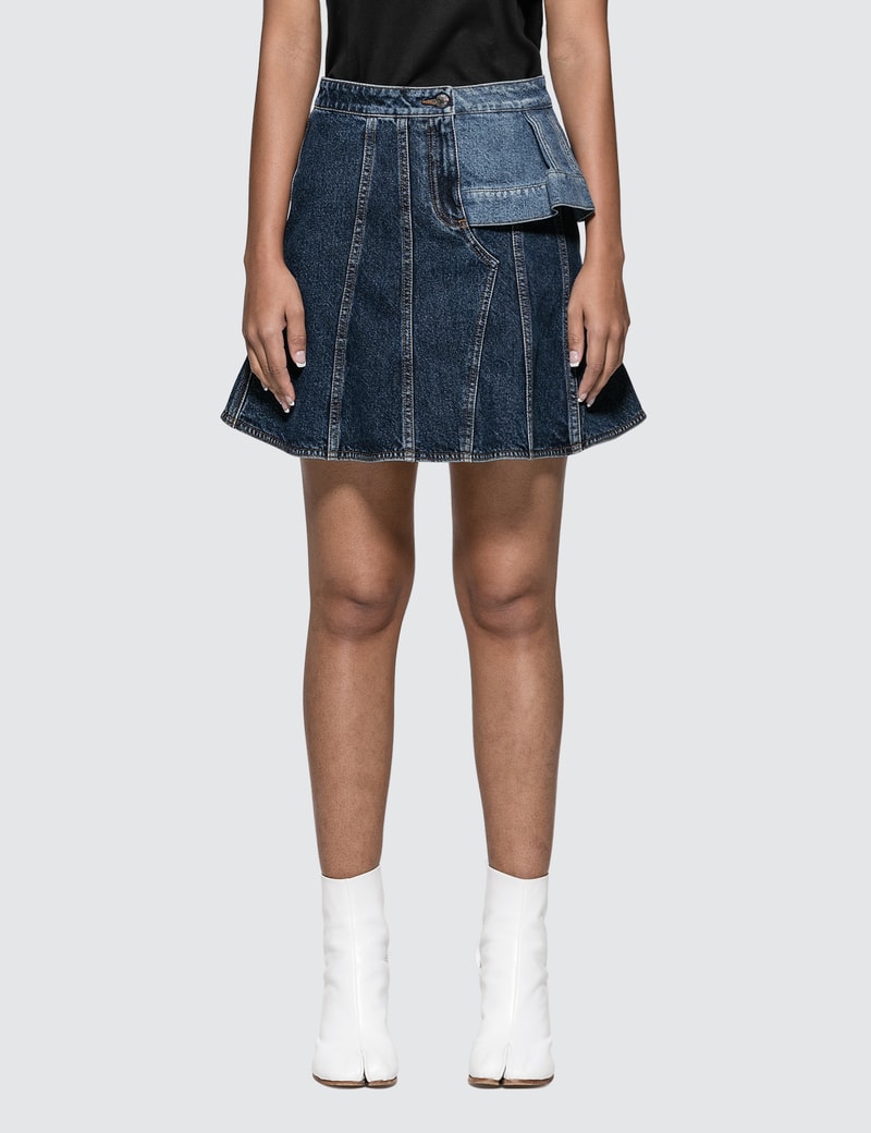 Alexander McQueen Pieced Denim Mini Skirt