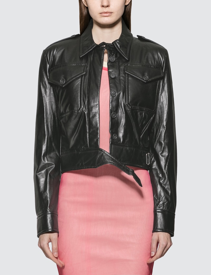 Image of Helmut Lang Pocket Leather Jacket