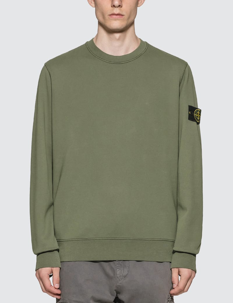 stone island olive sweatshirt